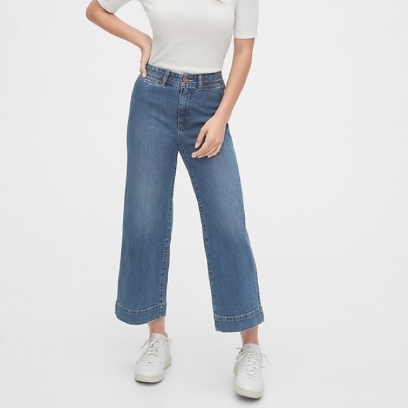 GAP Denim - GAP Wide Leg Flare Jeans in Medium Blue
